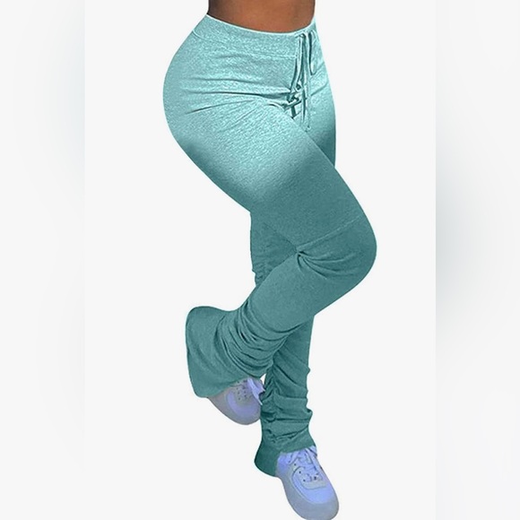 Mermaid blue stacked pants - Picture 2 of 6
